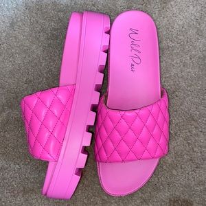 Pink Platform Slides/Sandals